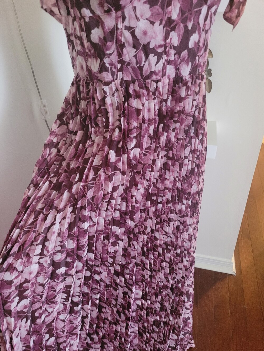 Lulu's Illustrious Aura Plum Purple Floral Bustier Tie-Strap Maxi Dress XL - Picture 4 of 11